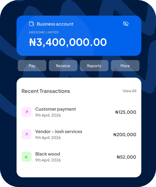 Business account dashboard