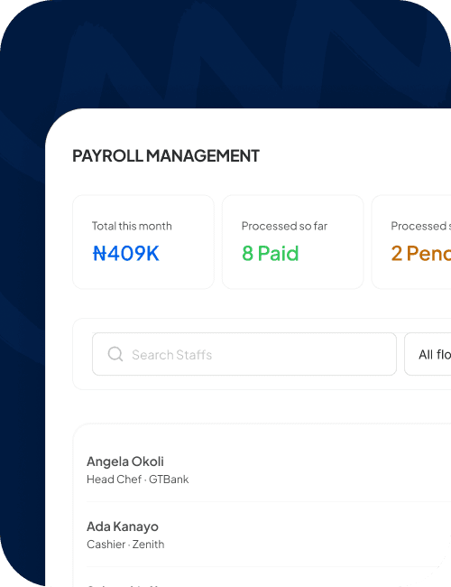 Payroll management dashboard